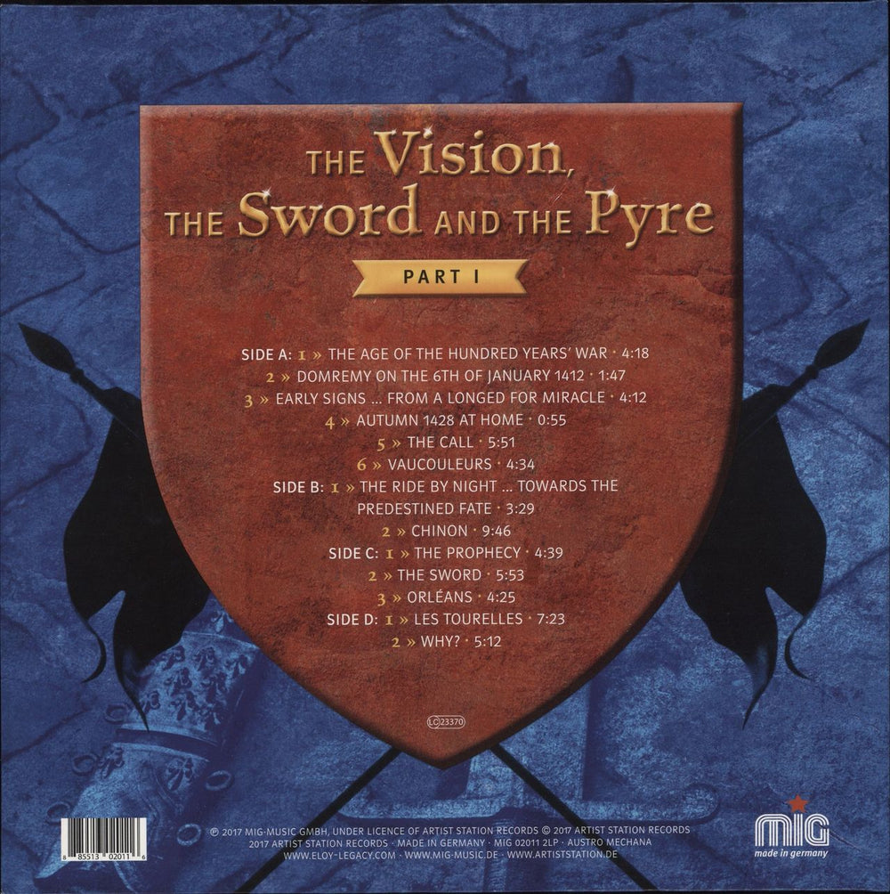 Eloy The Vision, The Sword And The Pyre - Part I UK 2-LP vinyl record set (Double LP Album) 885513020116