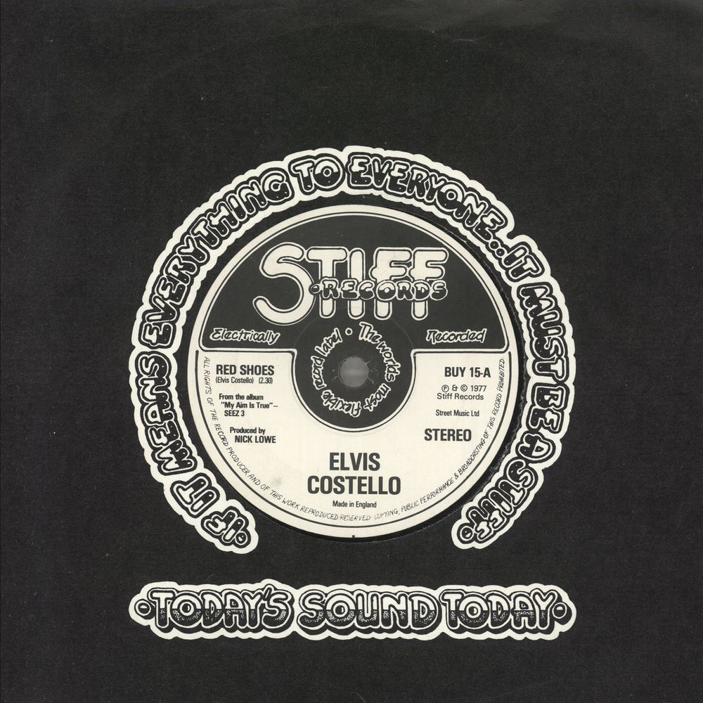 Elvis Costello Red Shoes - Solid UK 7" vinyl single (7 inch record / 45) BUY15