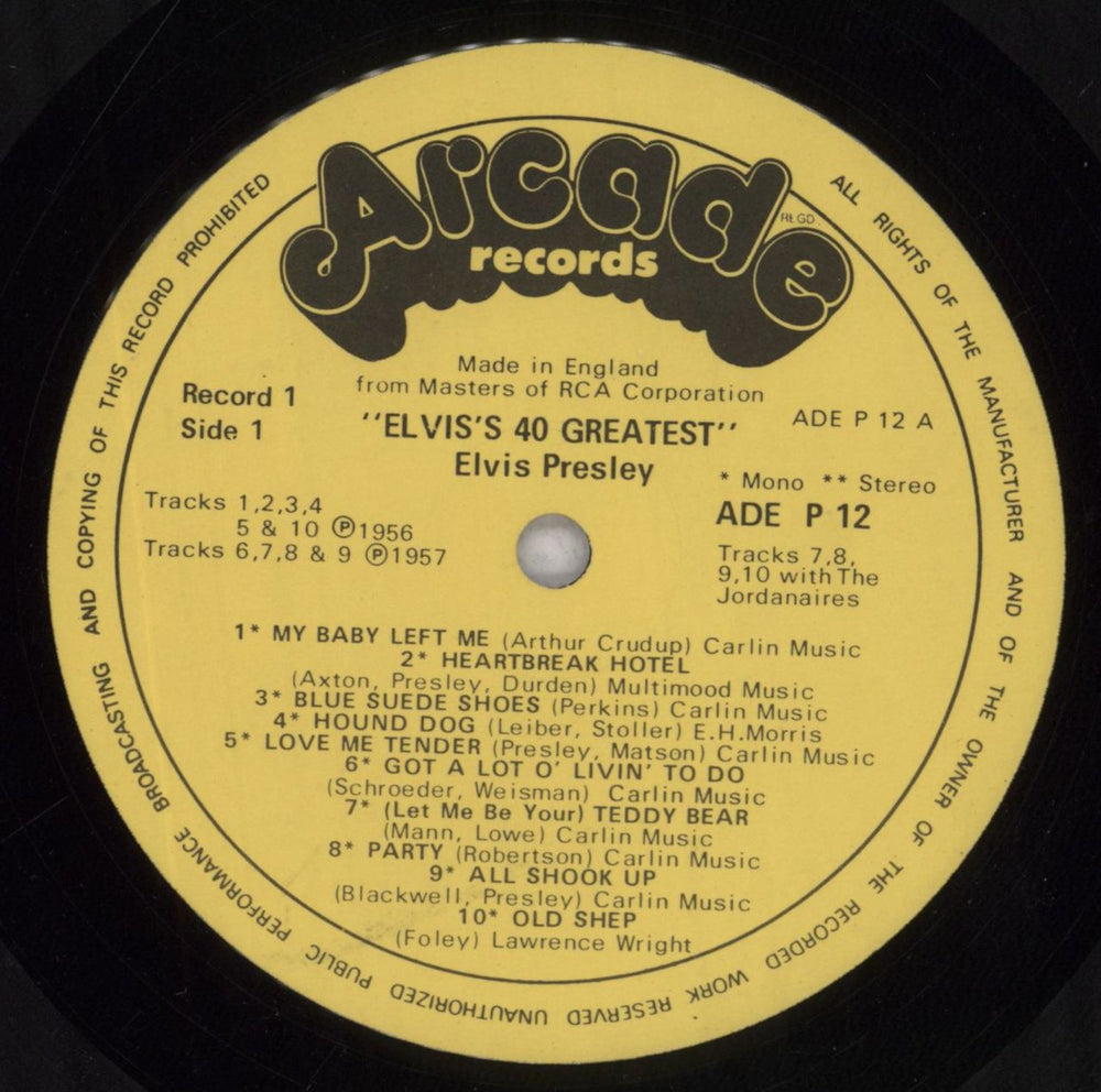 Elvis Presley 40 Greatest Hits - EX UK 2-LP vinyl record set (Double LP Album) ELV2LGR684352