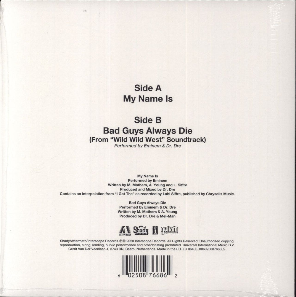 Eminem My Name Is - RSD UK 7" vinyl single (7 inch record / 45)