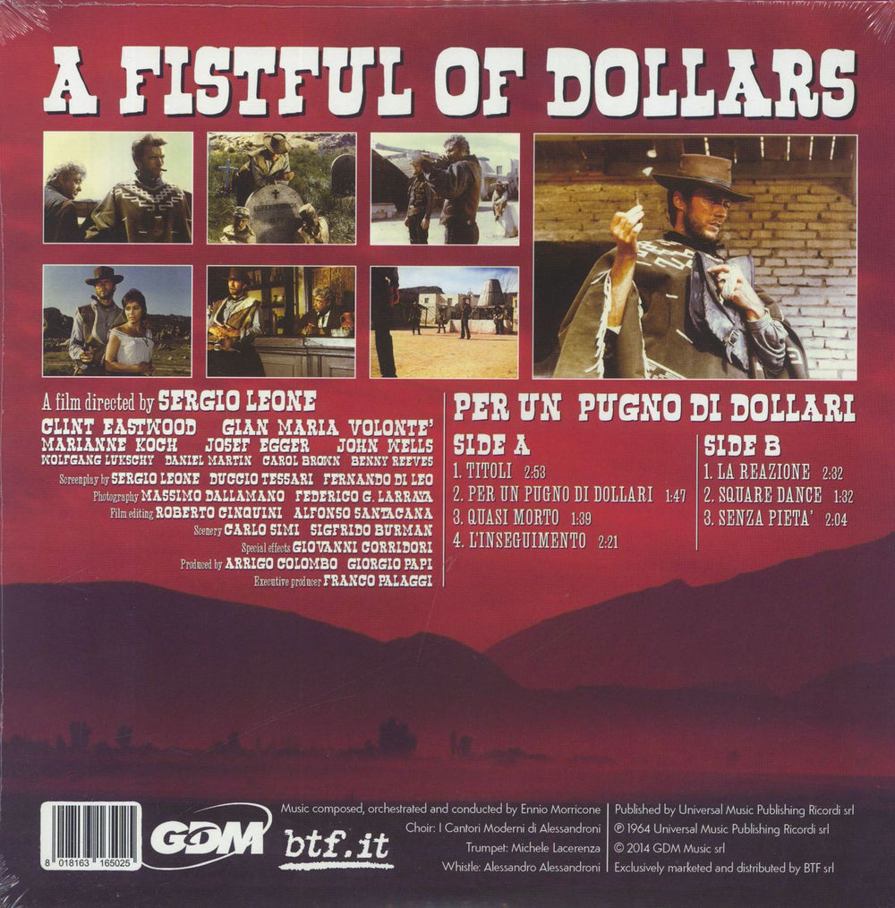 Ennio Morricone A Fistful Of Dollars / Per Un Pugno Di Dollari - RSD - Red Vinyl - Sealed Italian 10" vinyl single (10 inch record) 8018163165025