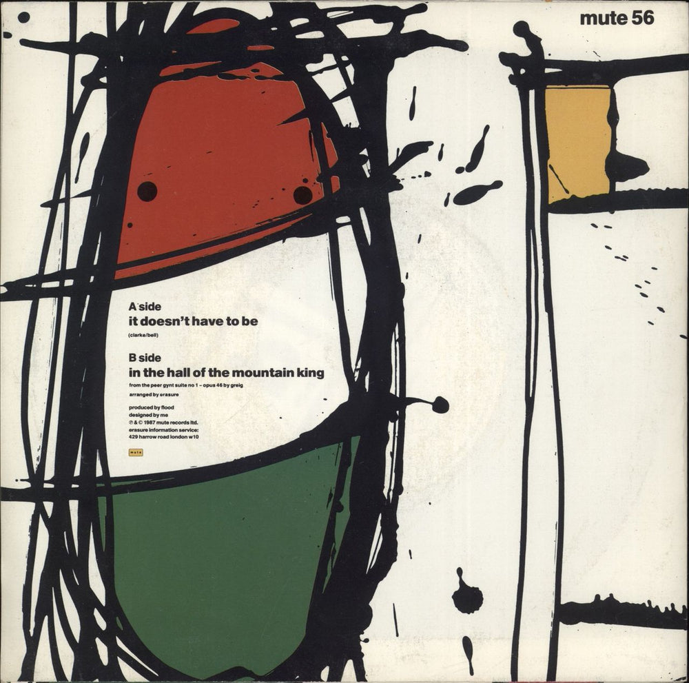 Erasure It Doesn't Have To Be UK 7" vinyl single (7 inch record / 45)