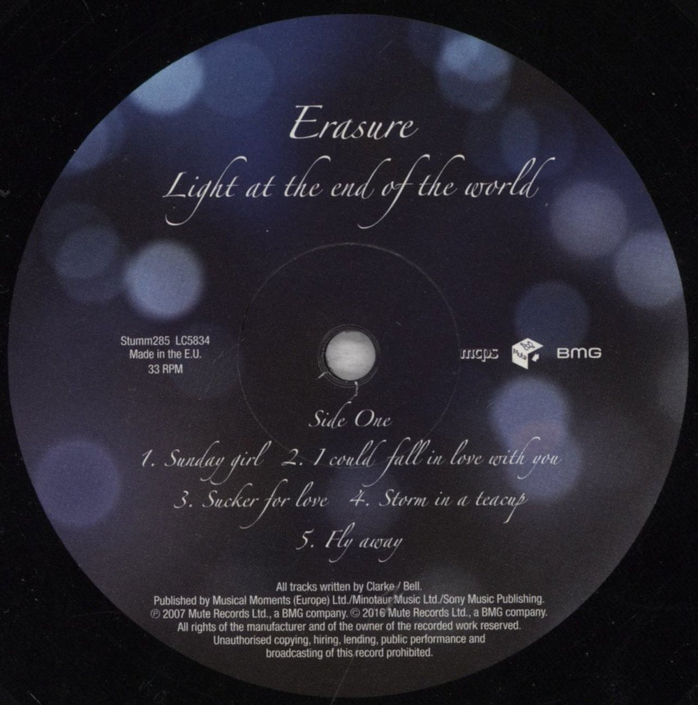 Erasure Light At The End Of The World UK vinyl LP album (LP record) ERALPLI844248