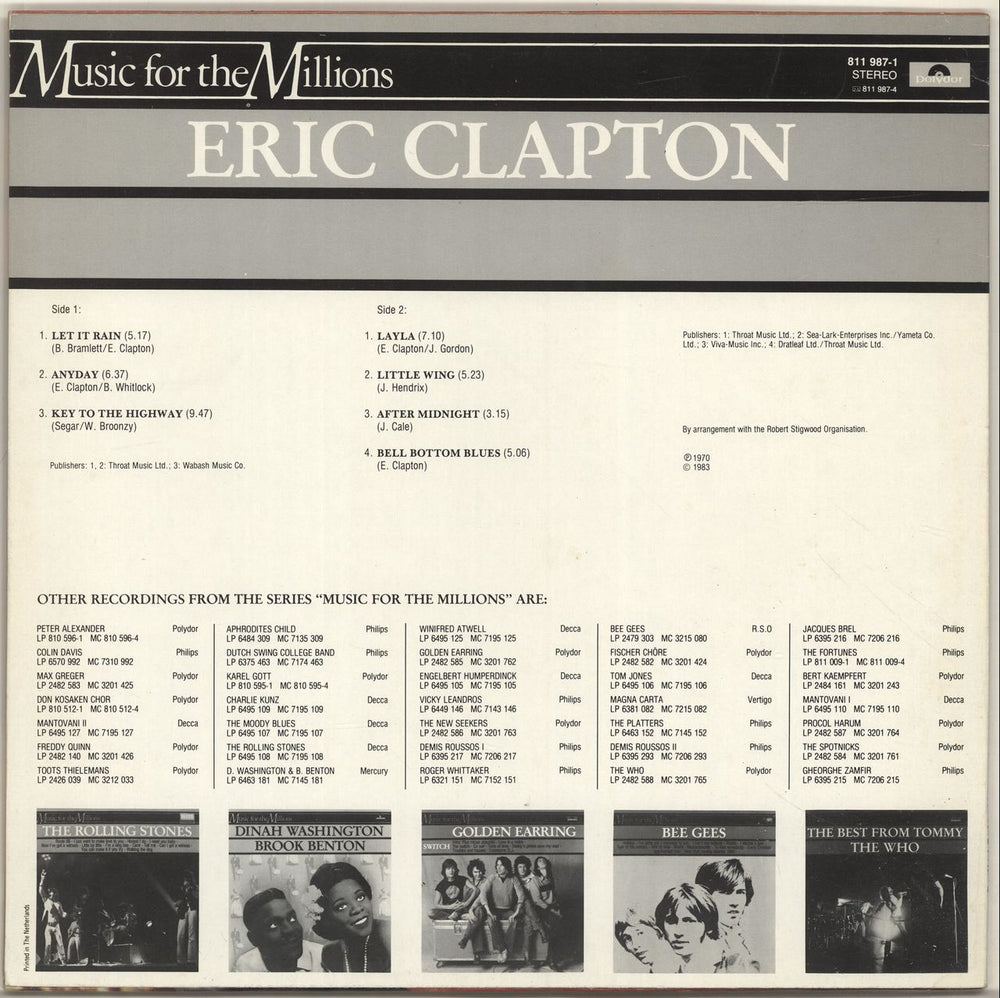 Eric Clapton Eric Clapton Dutch vinyl LP album (LP record)