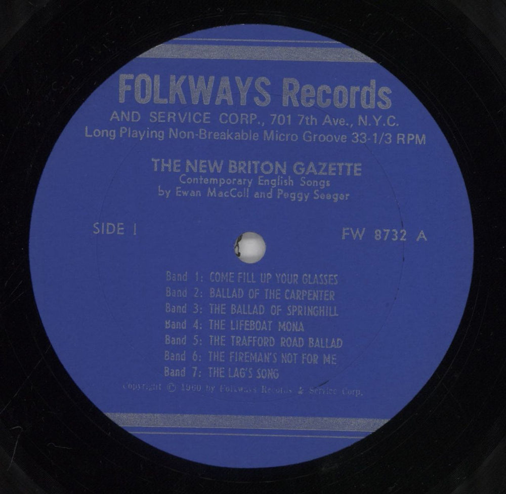 Ewan MacColl & Peggy Seeger The New Briton Gazette US vinyl LP album (LP record) EWBLPTH503114