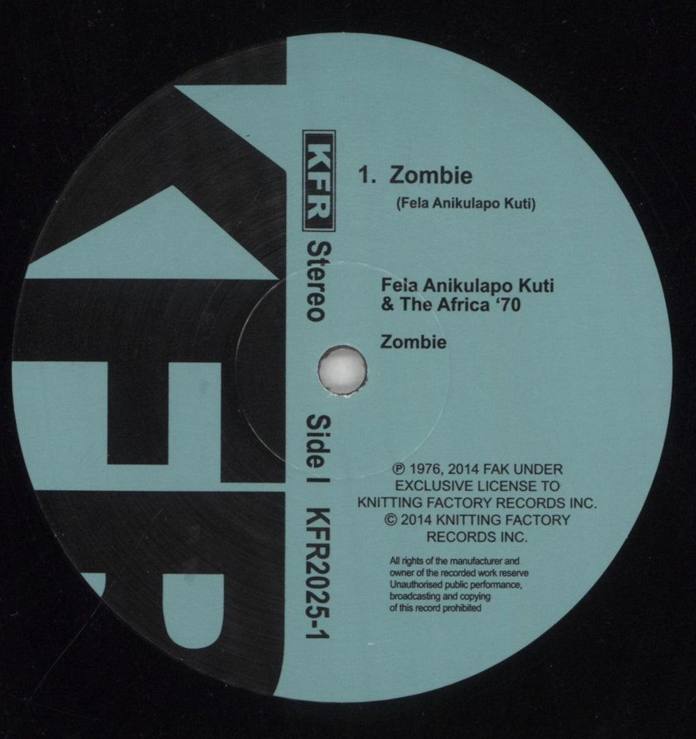 Fela Kuti Zombie US vinyl LP album (LP record) KUTLPZO850623