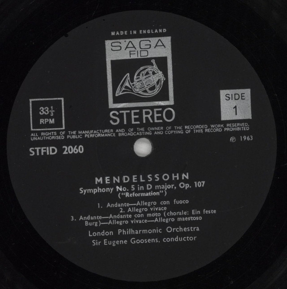 Felix Mendelssohn Mendelssohn: Reformation Symphony - Piano Concerto No. 1 / Klavierkonzert Nr. 1 UK vinyl LP album (LP record) M2BLPME853109