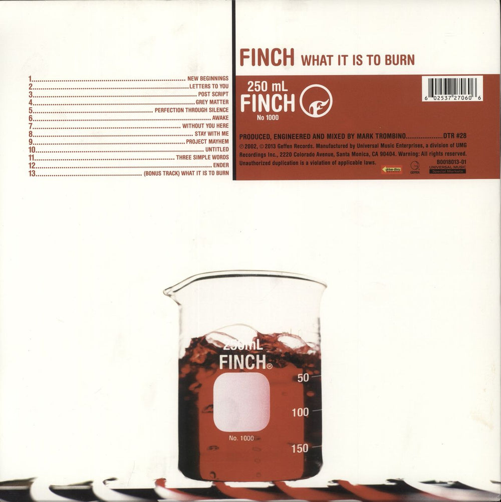 Finch (US) What It Is To Burn - 180gm US 2-LP vinyl record set (Double LP Album) 602537270606
