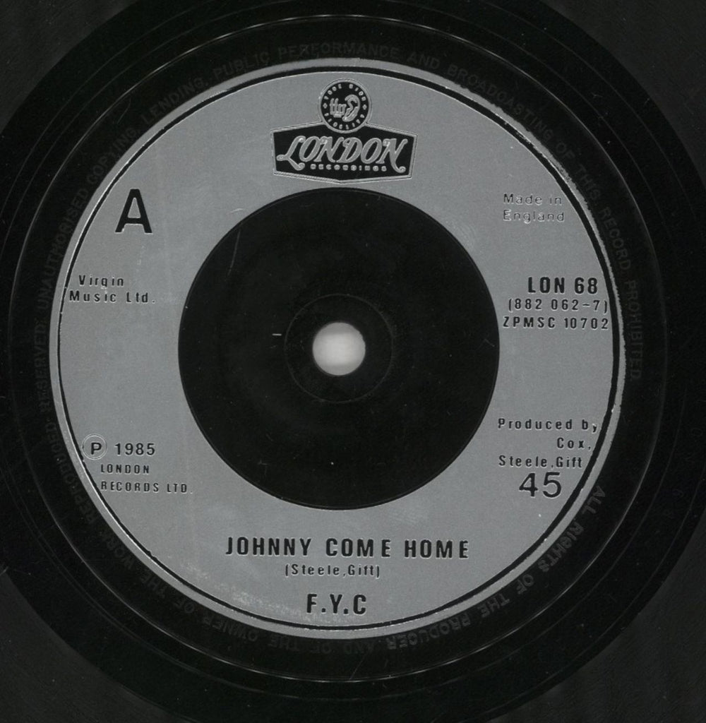 Fine Young Cannibals Johnny Come Home UK 7" vinyl single (7 inch record / 45) FYC07JO304335
