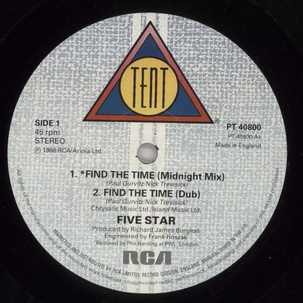 Five Star Find The Time UK 12" vinyl single (12 inch record / Maxi-single) FIV12FI55929