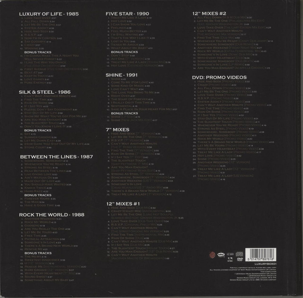 Five Star Luxury: The Definitive Anthology 1984-1991 + Signed Print UK CD Album Box Set FIVDXLU862049