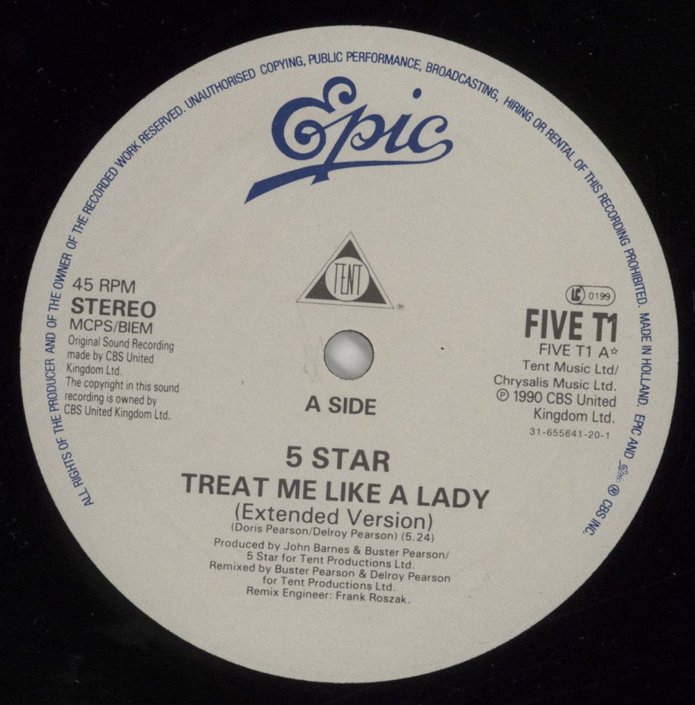 Five Star Treat Me Like A Lady UK 12" vinyl single (12 inch record / Maxi-single) FIV12TR656068