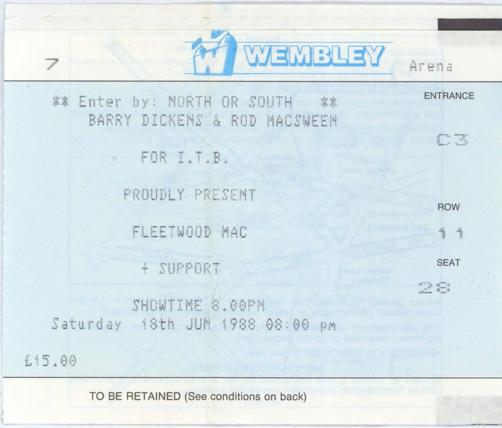 Fleetwood Mac European Tour + Ticket Stub UK tour programme MACTREU632943