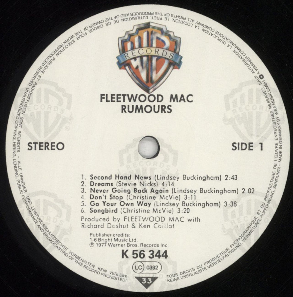 Fleetwood Mac Rumours - 1st German vinyl LP album (LP record) MACLPRU802837