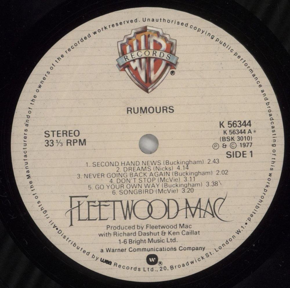 Fleetwood Mac Rumours - 3rd - Textured Sleeve - EX UK vinyl LP album (LP record) MACLPRU875355