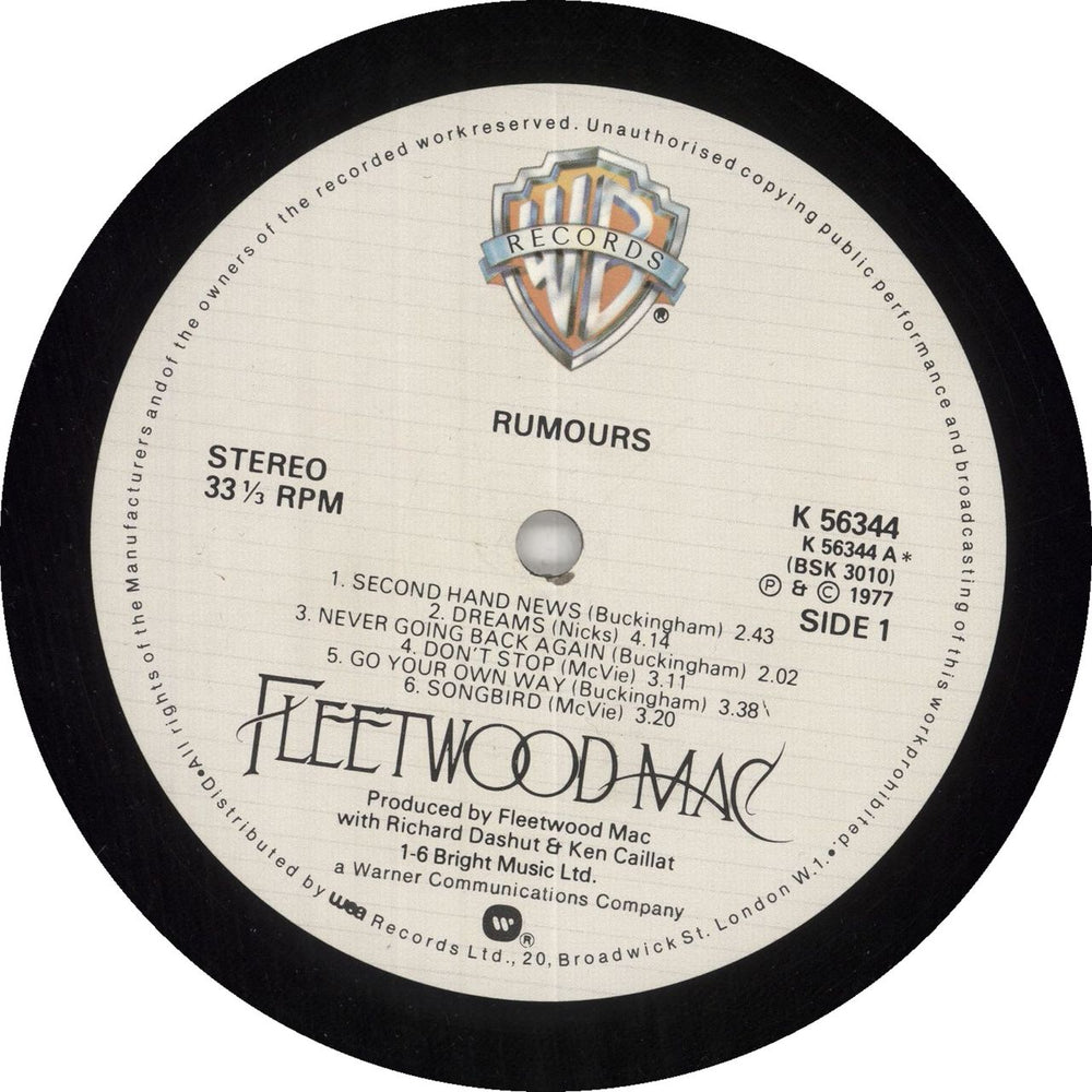 Fleetwood Mac Rumours - 3rd UK vinyl LP album (LP record)