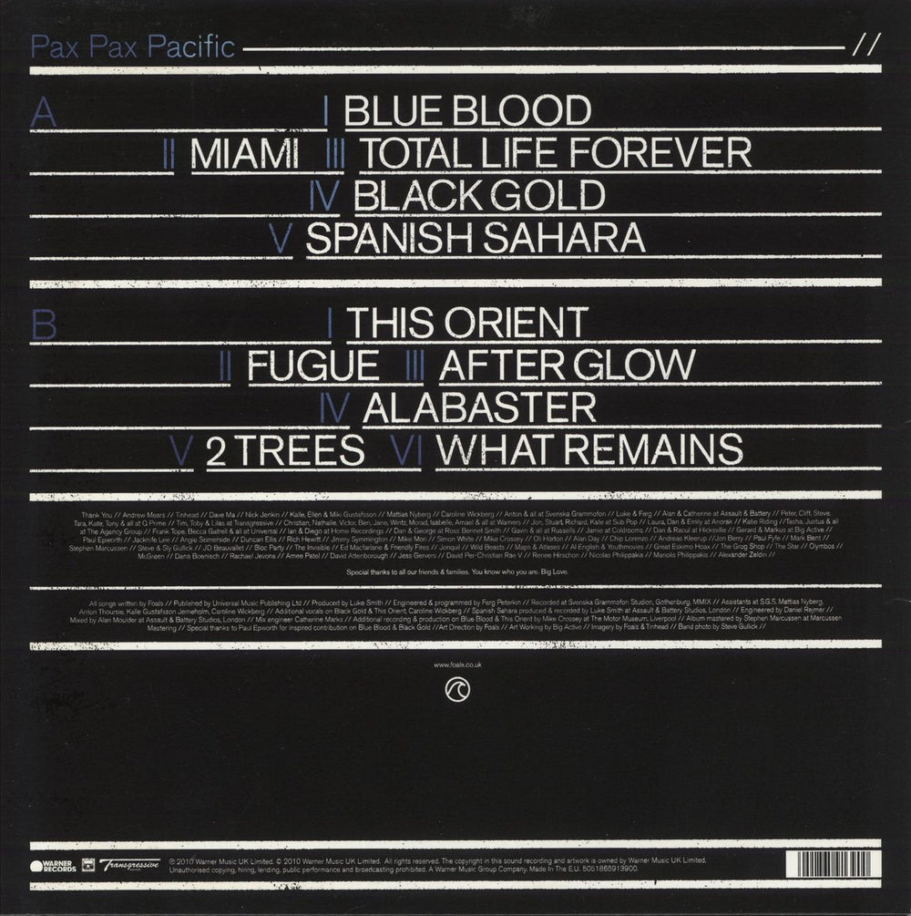 Foals Total Life Forever UK vinyl LP album (LP record) 5051865913900