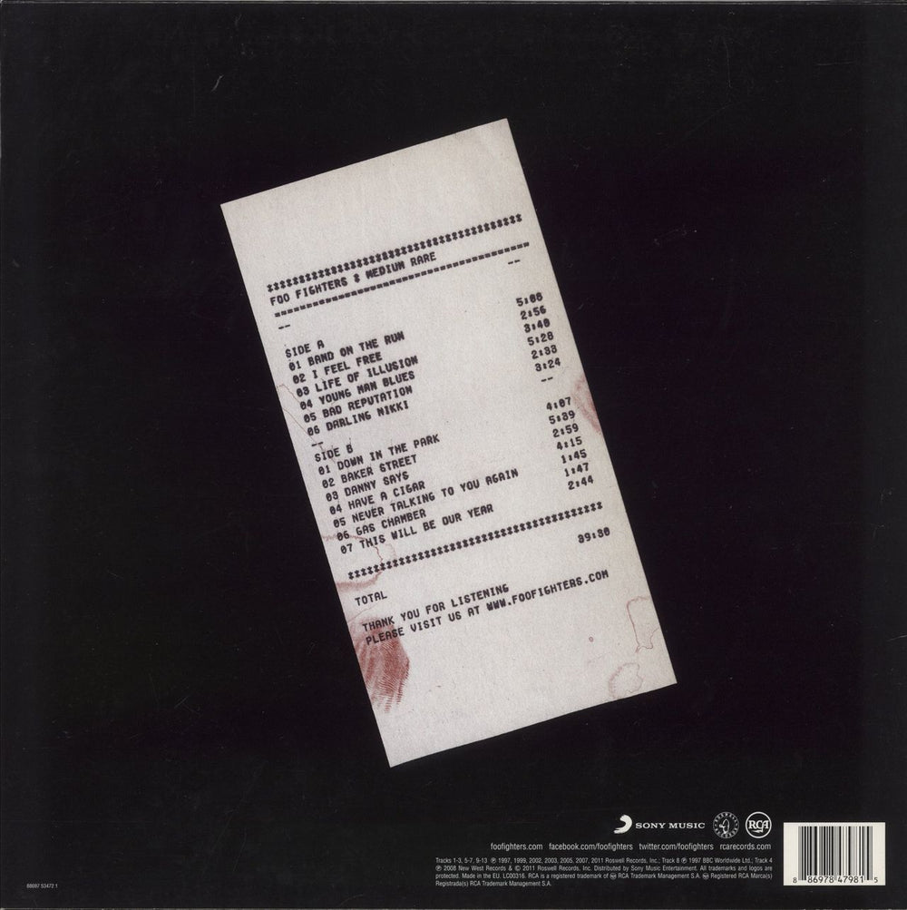 Foo Fighters Medium Rare - RSD 2011 - EX UK vinyl LP album (LP record) 886978479815