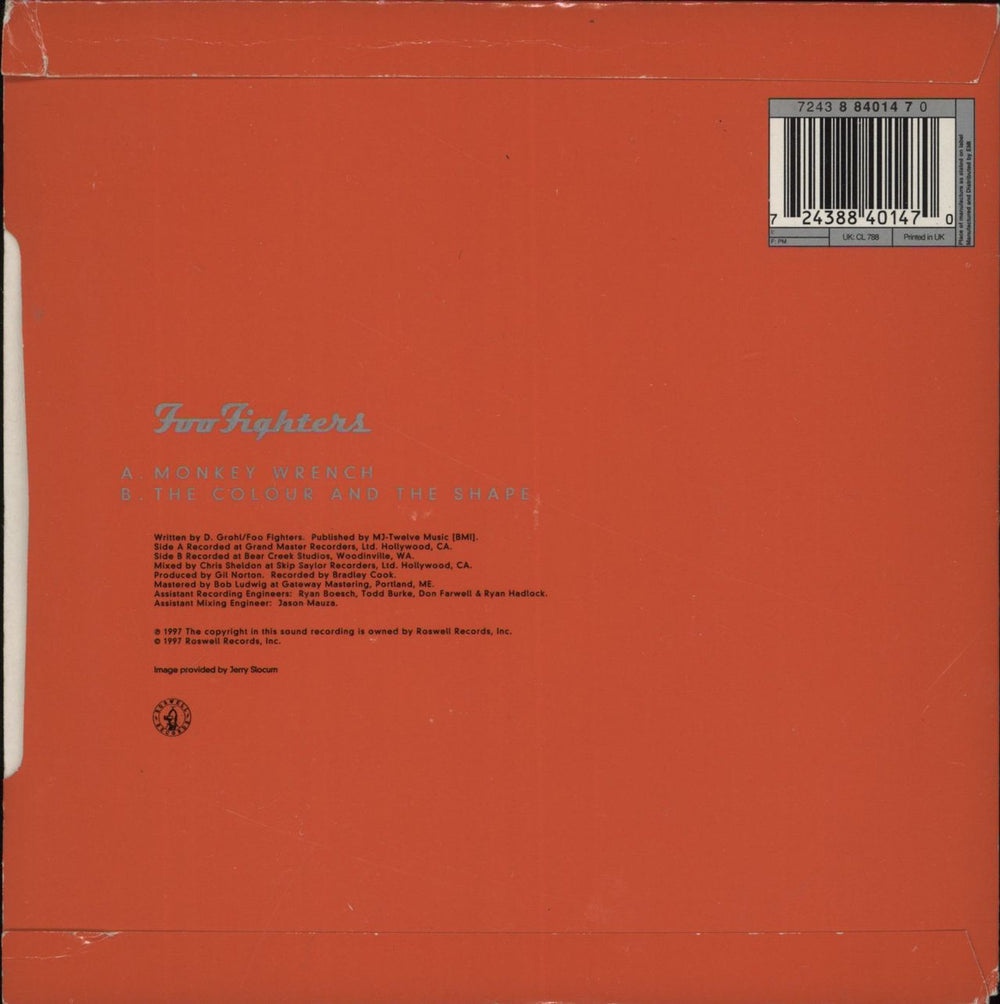 Foo Fighters Monkey Wrench - EX UK 7" vinyl single (7 inch record / 45) 724388401470