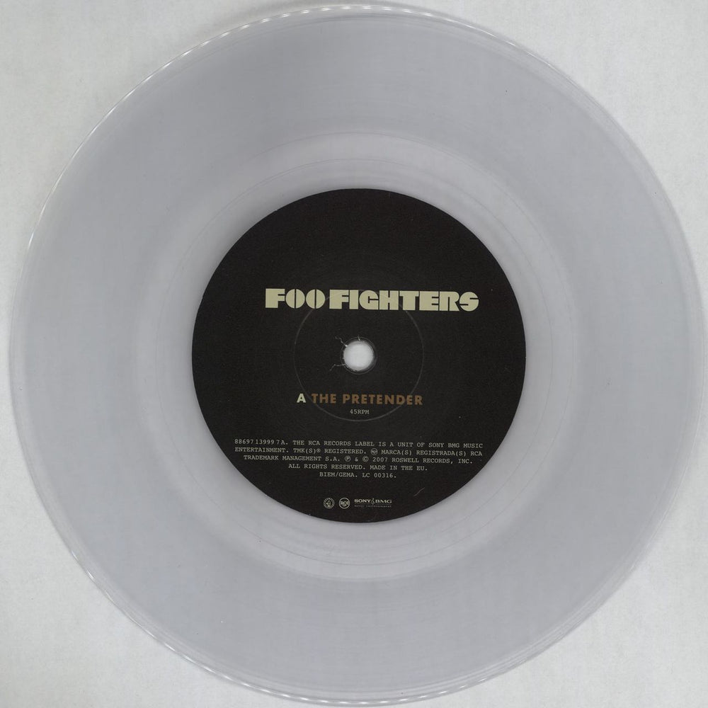 Foo Fighters The Pretender - Clear Vinyl UK 7" vinyl single (7 inch record / 45) FOO07TH412646