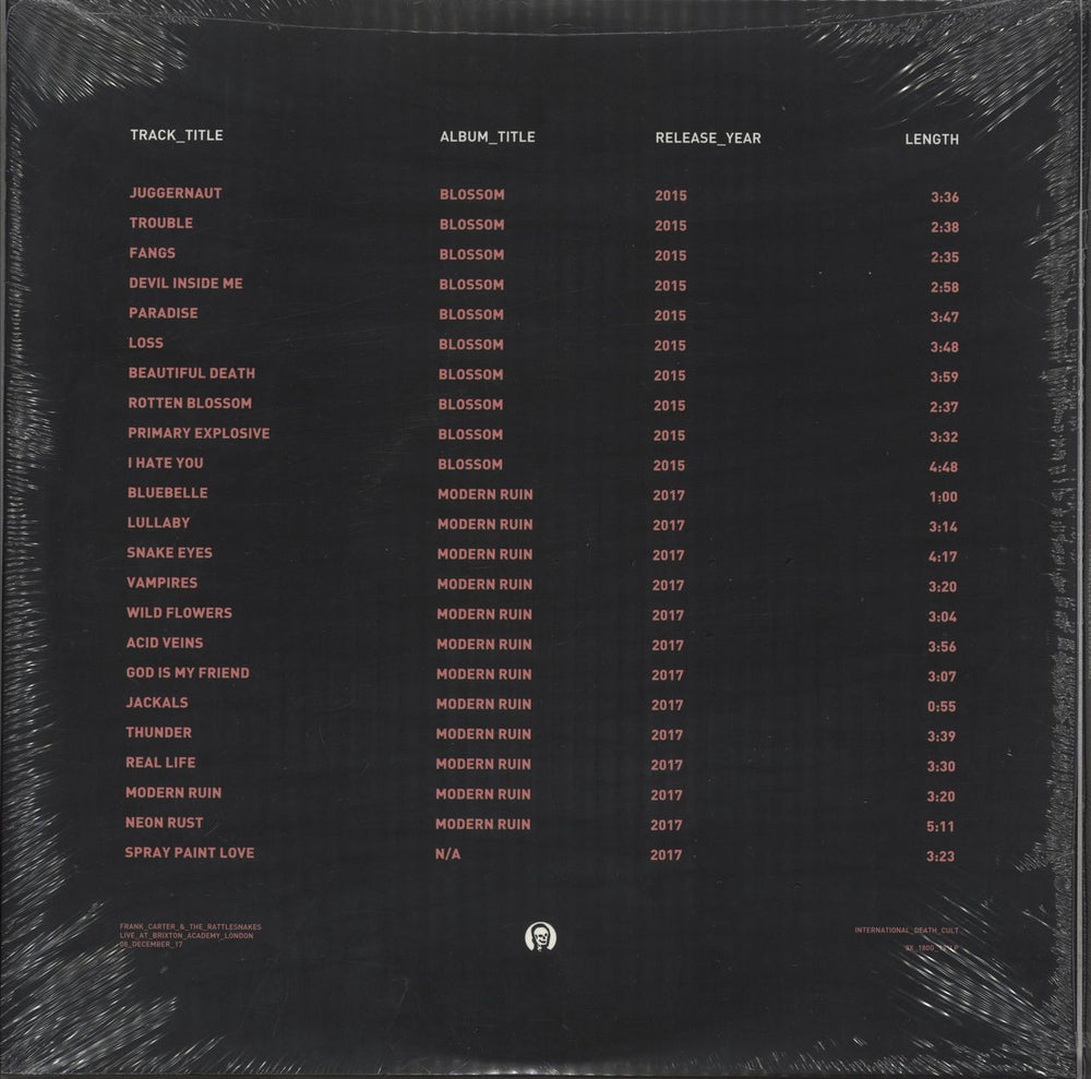 Frank Carter & The Rattlesnakes 23: Live At Brixton Academy London - 180gm Pink / White Vinyl - Sealed UK 3-LP vinyl record set (Triple LP Album)