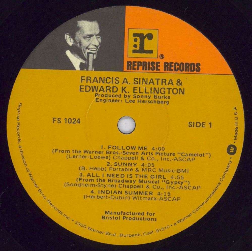 Frank Sinatra Francis A. & Edward K. US vinyl LP album (LP record) FRSLPFR830039