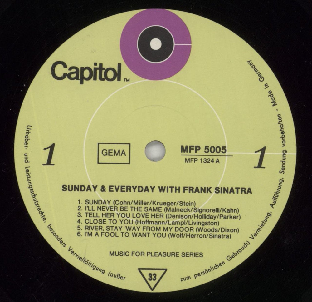 Frank Sinatra Frank Sinatra German vinyl LP album (LP record) FRSLPFR457509