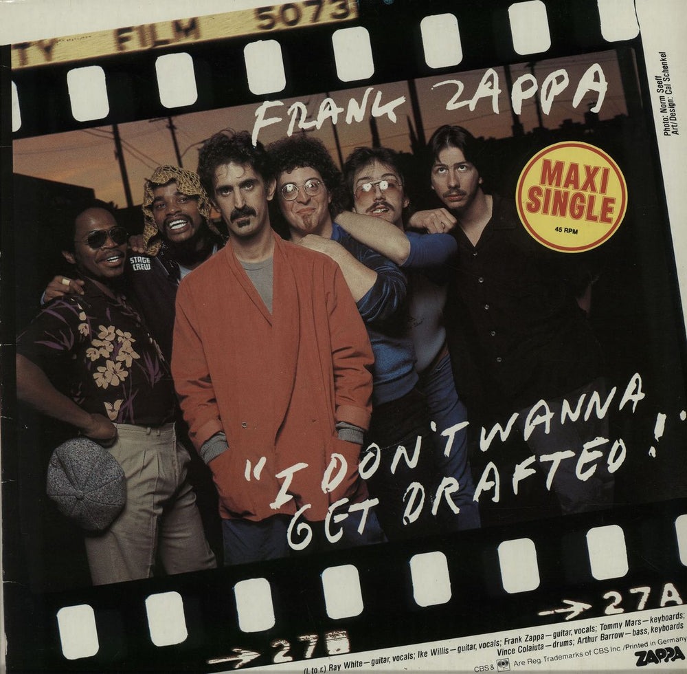 Frank Zappa I Don't Wanna Get Drafted! German 12" vinyl single (12 inch record / Maxi-single) CBS12.8625