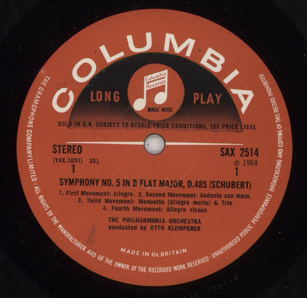 Franz Schubert Schubert: "Unfinished" Symphony; Symphony No. 5 In B Flat Major UK vinyl LP album (LP record) FT2LPSC806684
