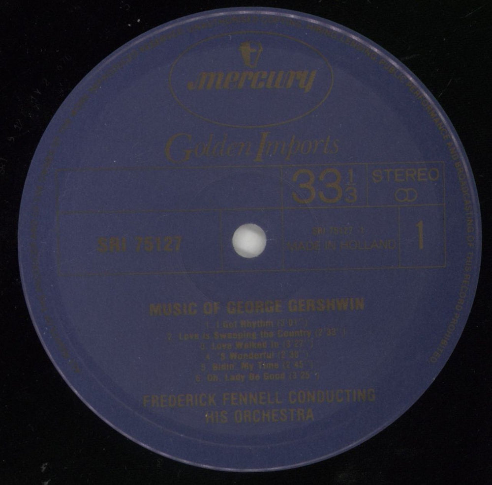 Frederick Fennell Music Of George Gershwin Dutch vinyl LP album (LP record) FFHLPMU860268