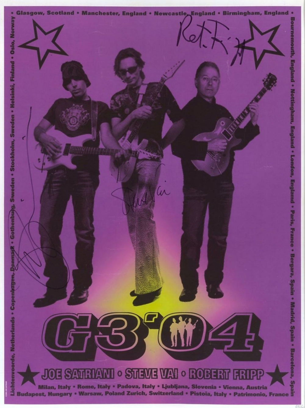 G3 G3 '04 - Autographed UK Promo poster SIGNED POSTER