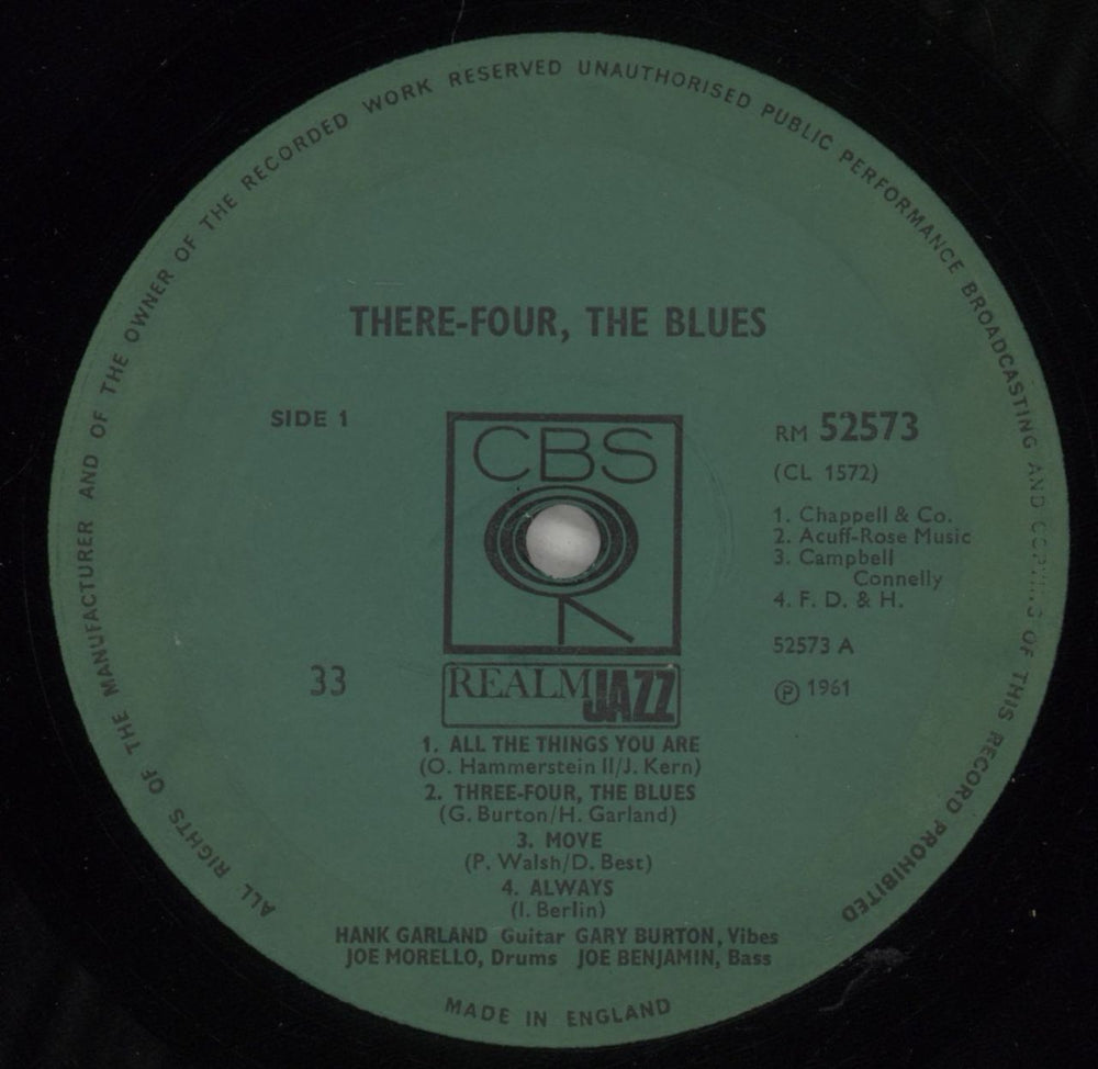 Gary Burton Three-Four The Blues - EX UK vinyl LP album (LP record) GB5LPTH533134