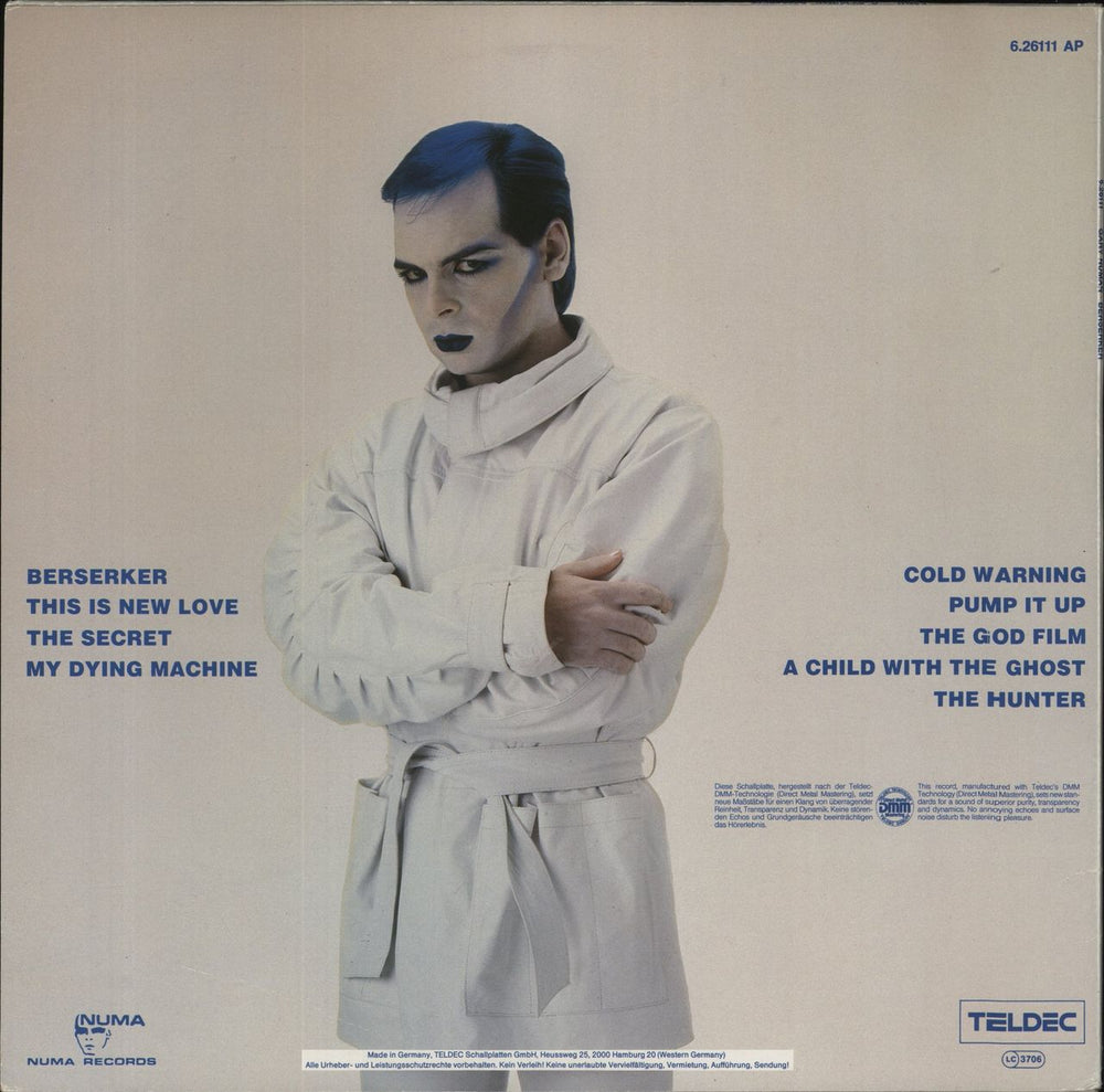 Gary Numan Berserker German vinyl LP album (LP record)