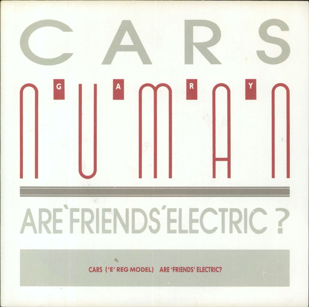 Gary Numan Cars ('E' Reg Model) UK 7" vinyl single (7 inch record / 45) BEG199