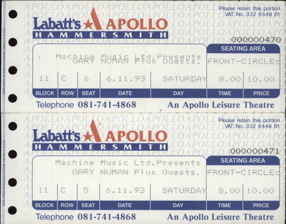 Gary Numan Dream Corrosion Tour '93 + Ticket stubs UK tour programme NUMTRDR865476