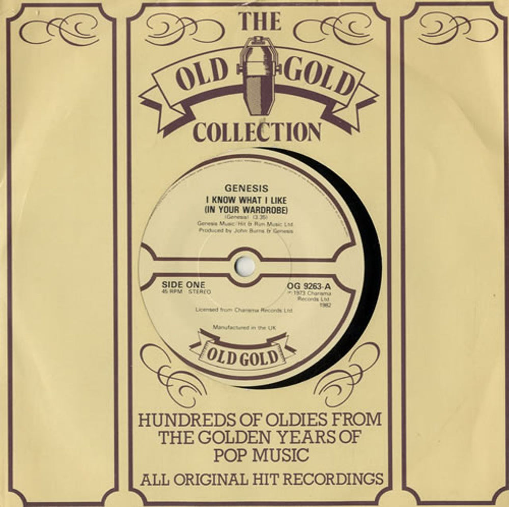 Genesis I Know What I Like (In Your Wardrobe) UK 7" vinyl single (7 inch record / 45) OG9263