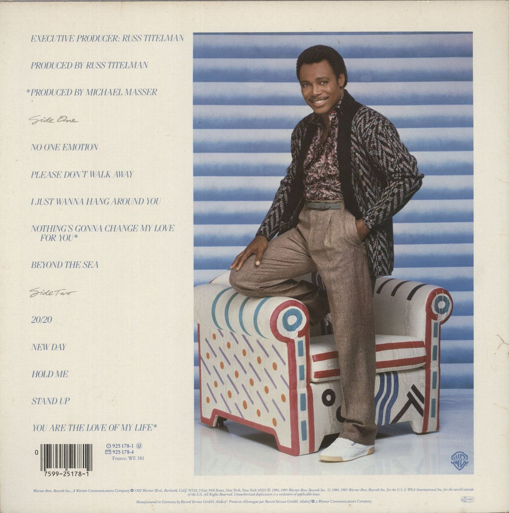 George Benson 20/20 (Twenty Twenty) German vinyl LP album (LP record) 075992517812