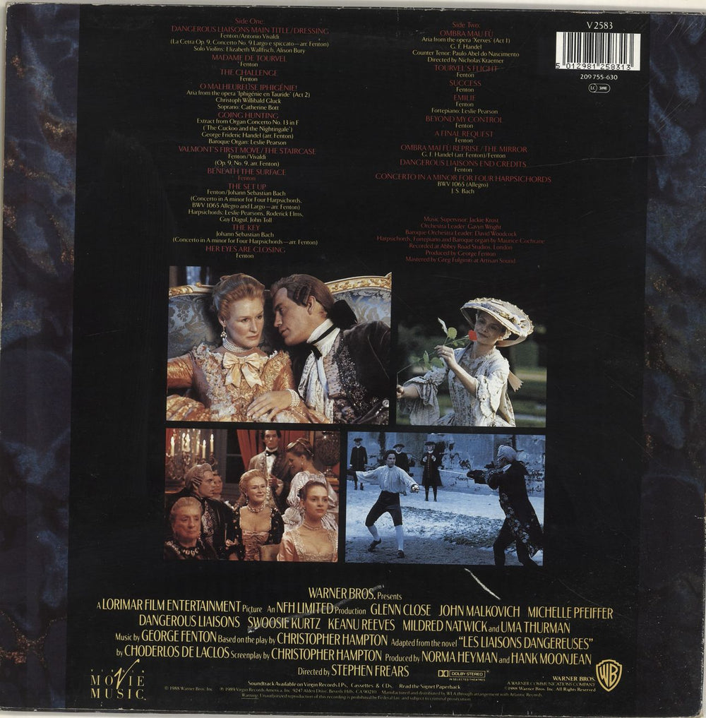 George Fenton Dangerous Liaisons UK vinyl LP album (LP record) 5012981258313