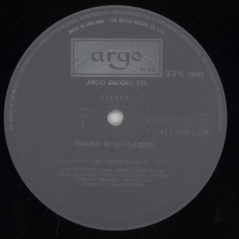 George Frideric Handel Israel in Egypt UK 2-LP vinyl record set (Double LP Album) HJR2LIS526845