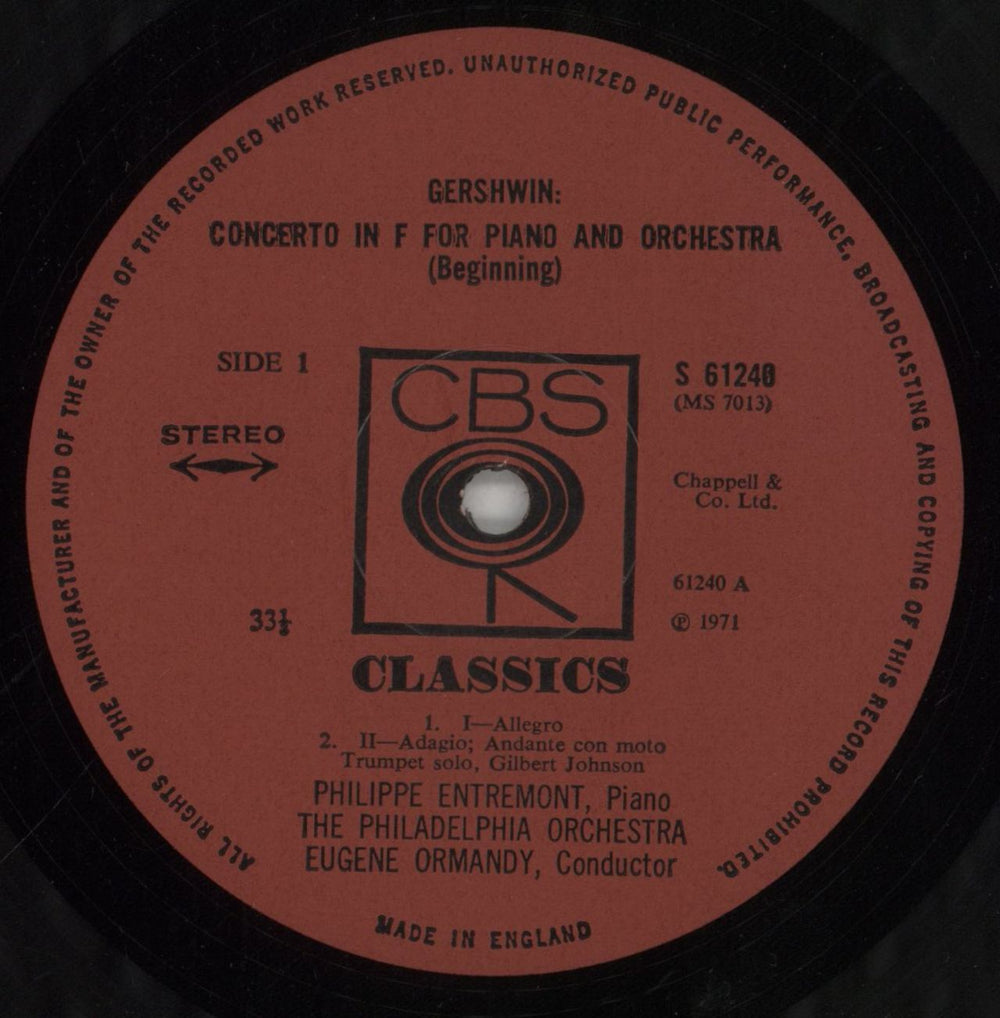 George Gershwin Gershwin: Rhapsody In Blue • Concerto In F UK vinyl LP album (LP record) G/GLPGE859492