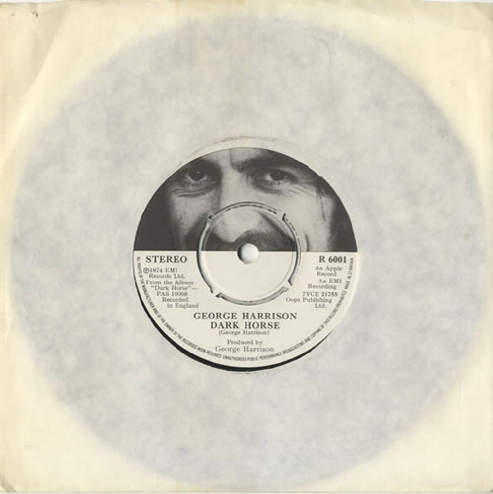 George Harrison Dark Horse UK 7" vinyl single (7 inch record / 45) R6001