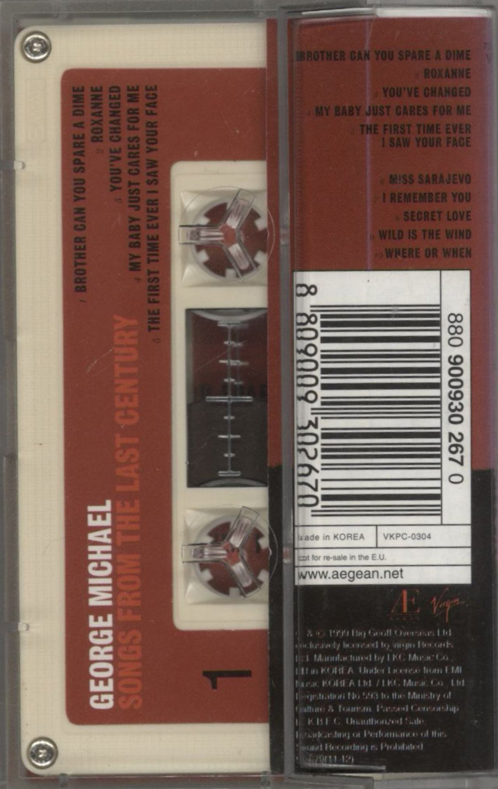 George Michael Songs From The Last Century Korean cassette album 8809009302670