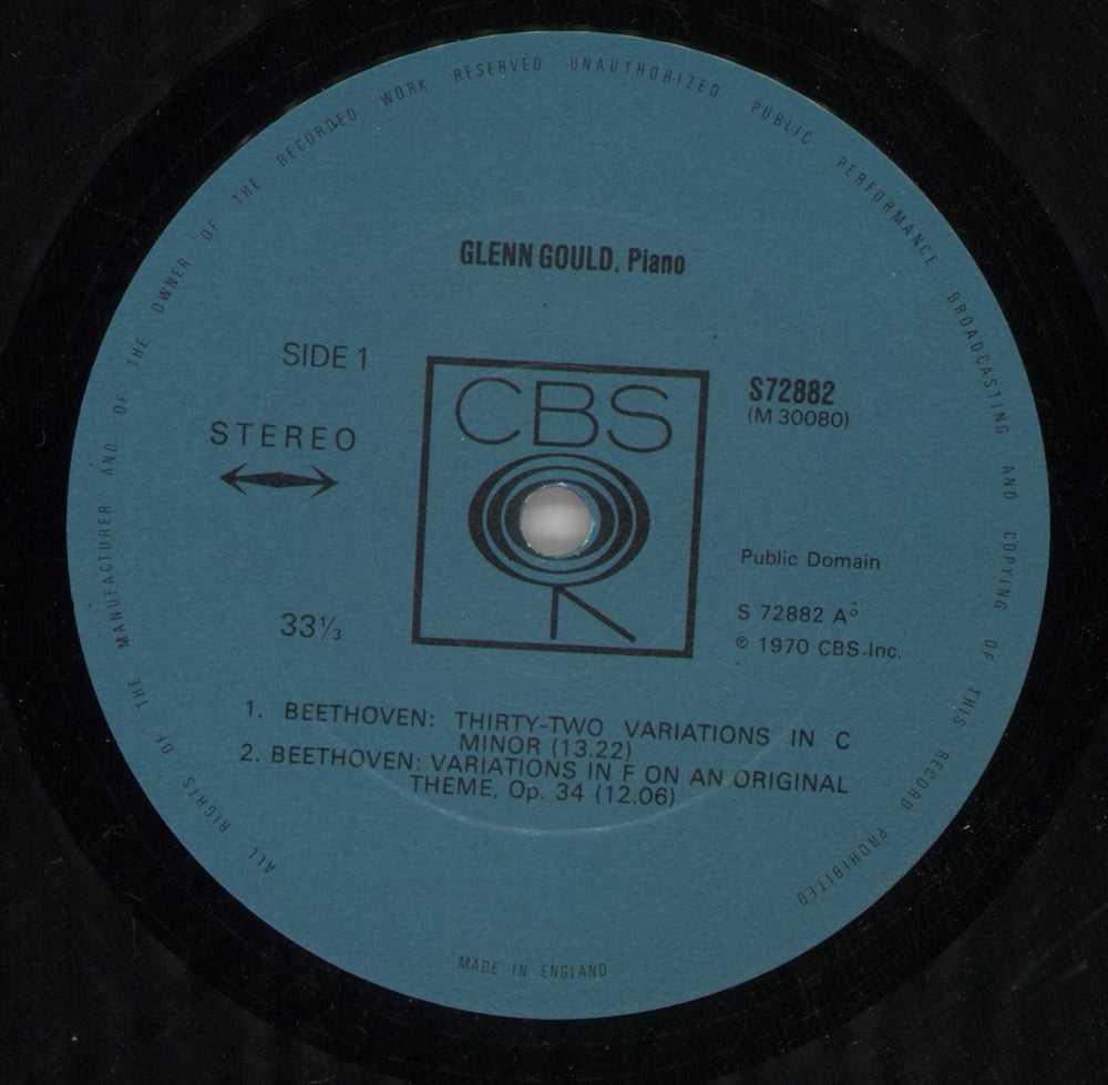 Glenn Gould 32 Variations In C Minor / Variations In F On An Original Theme, Op. 34 / Eroica Variations, Op. 35 UK vinyl LP album (LP record) GZFLPVA869090