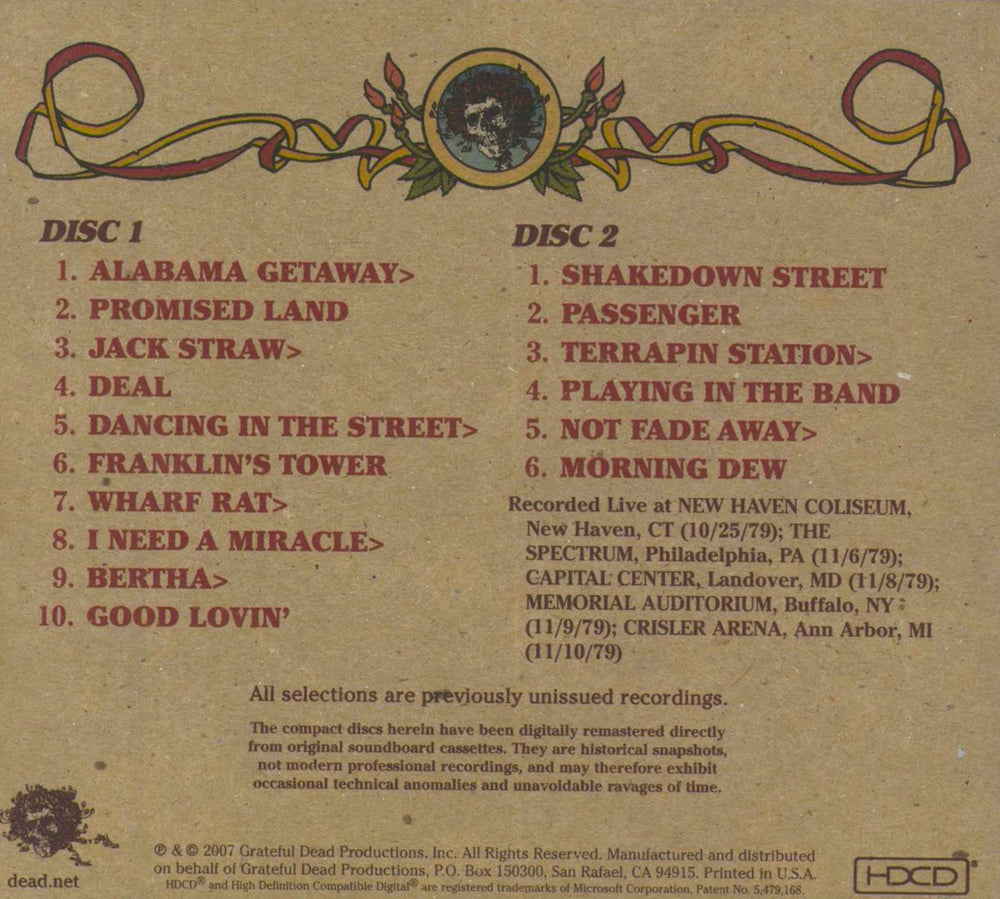Grateful Dead Road Trips, Vol. 1 No.1: Fall '79 + Bonus CD US 3-CD album set (Triple CD) GRD3CRO632345