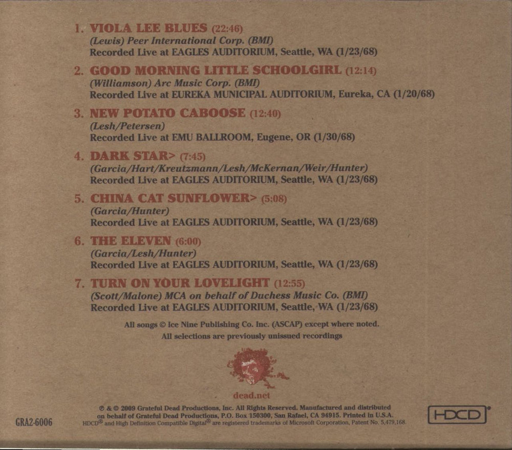 Grateful Dead Road Trips: Vol. 2, No. 2: Bonus CD US 3-CD album set (Triple CD)