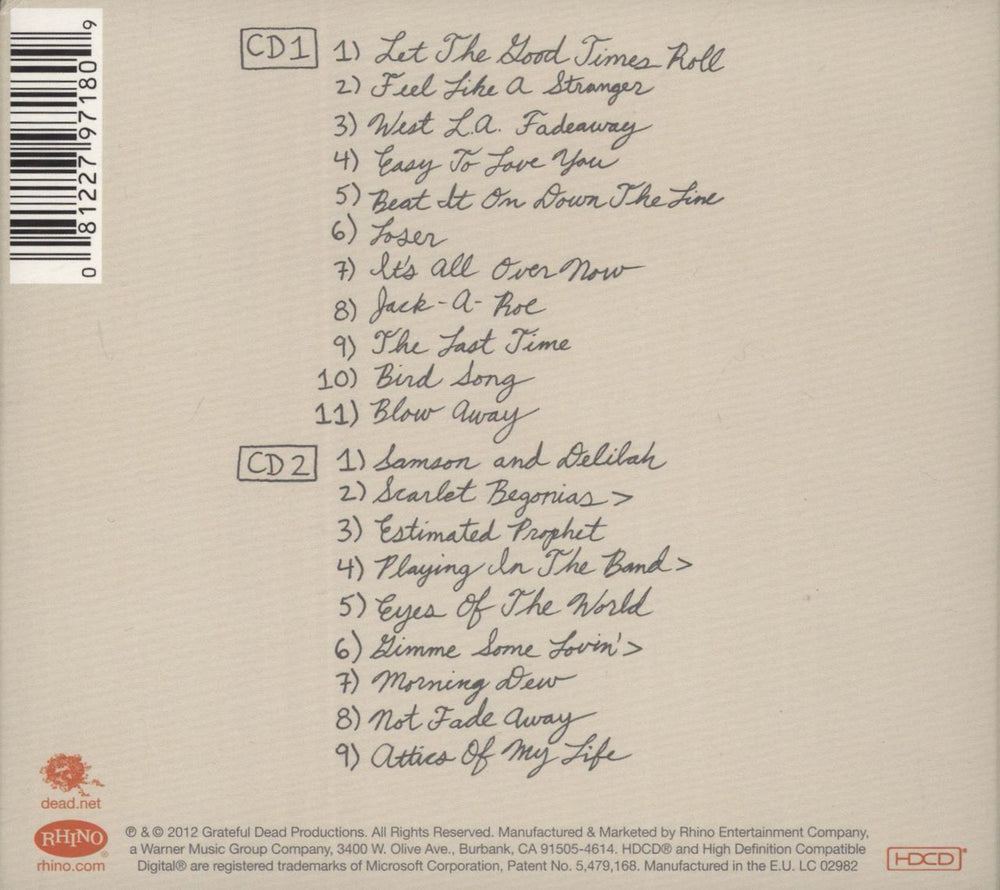 Grateful Dead Spring 1990: So Glad You Made It UK 2 CD album set (Double CD) 081227971809