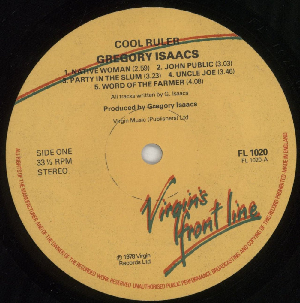 Gregory Isaacs Cool Ruler - yellow label UK vinyl LP album (LP record) GRGLPCO852639