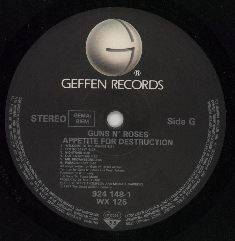 Guns N Roses Appetite For Destruction - 1st UK vinyl LP album (LP record) GNRLPAP688875