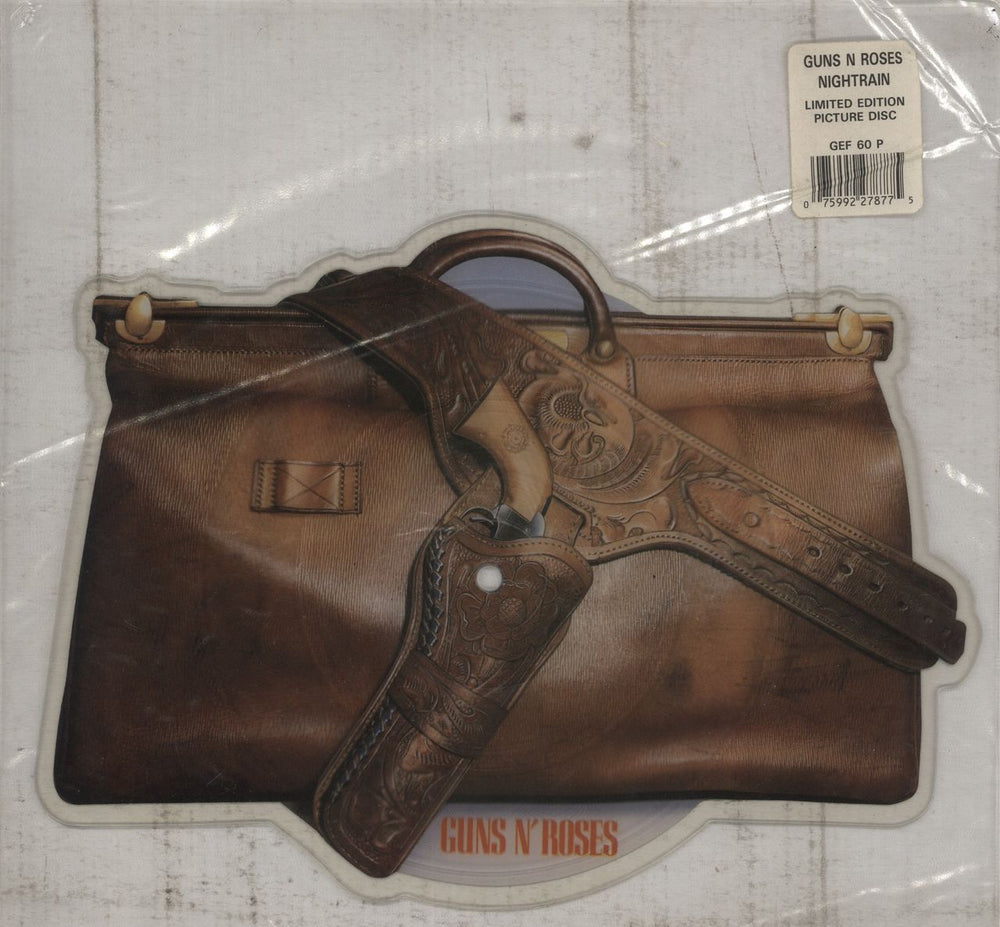 Guns N Roses Nightrain - Stickered - EX UK shaped picture disc (picture disc vinyl record) GEF60P