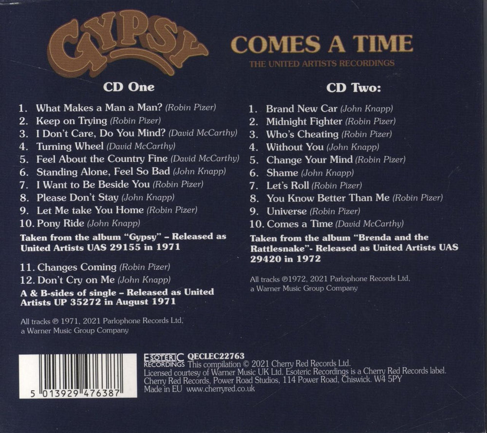 Gypsy Comes A Time: The United Artists Recordings UK 2 CD album set (Double CD) 5013929476387